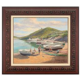 254   -  <p><span class="object_title">Francesc Carbonell Massabé (Barcelona, 1928) <br/>Remendan xarxes. Portlligat. Cadaqués. </span>.<br></p>