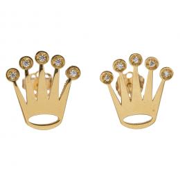 8   -  <p><span class="object_title">Pendientes diseño logotipo de Rolex en oro con diamantes talla brillante engastados en chatón, 0,05 ct aprox. 1,91 gr. </span></p>