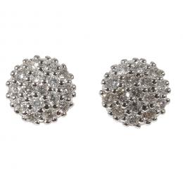 72   -  <p><span class="object_title">Pendientes rosetón en oro blanco con pavé de diamantes talla brillante engastados en garras, 0,35 ct aprox. 1,68 gr. </span></p>