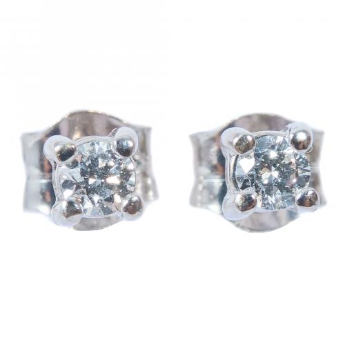 Pendientes en oro blanco con diamante talla brillante engas